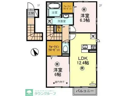 レクエルド(2LDK/2階)の間取り写真