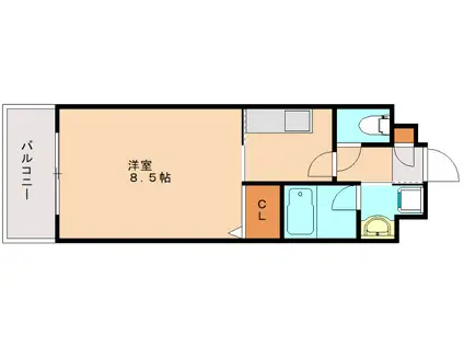 シャルムK(1K/2階)の間取り写真