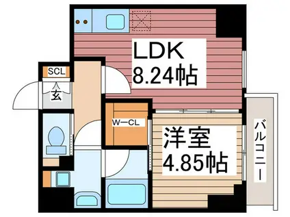 プレジオ西新井(1LDK/13階)の間取り写真