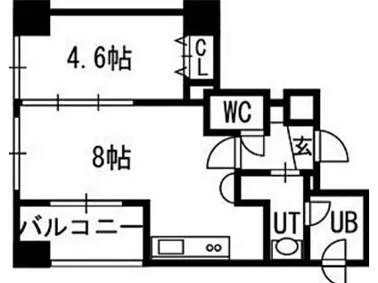 クラッセ円山ウエスト(1LDK/3階)の間取り写真