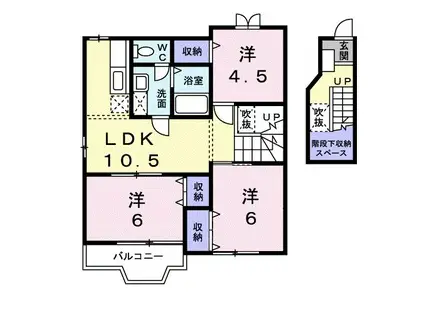 カーサグランビューA(3LDK/2階)の間取り写真