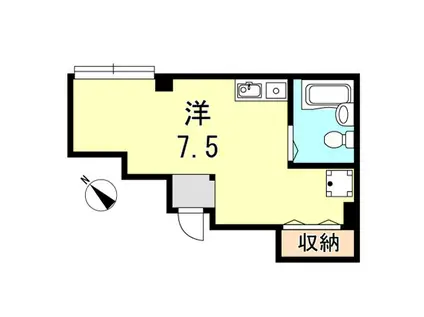 須磨ハイツ(ワンルーム/3階)の間取り写真