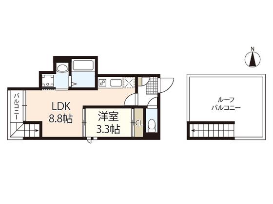GRANDTIC LINES(1LDK/2階)の間取り写真
