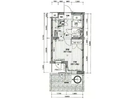 プライマリー桜新町(1K/1階)の間取り写真