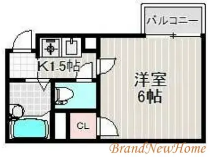 ラピート堺(1K/4階)の間取り写真