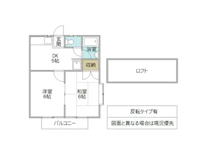 グリーンウッドハイツ(2DK/2階)の間取り写真