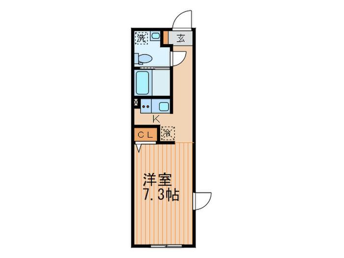 GC用賀(1K/3階)の間取り写真