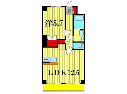 KALMIA イースト(1LDK/3階)の間取り写真