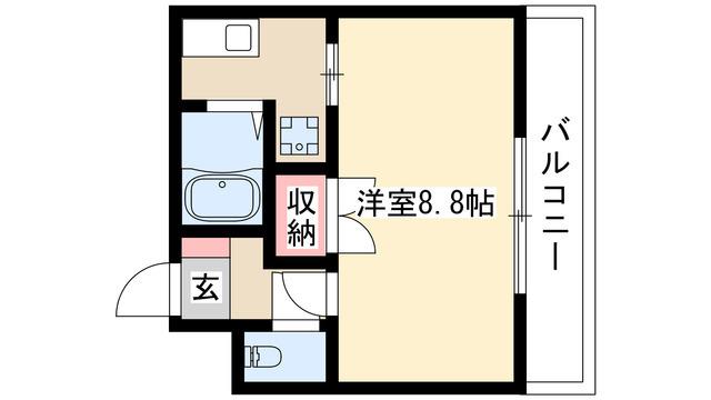 セントラルハイツ滝川(1K/4階)の間取り写真