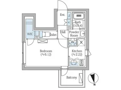 COMPOSITE新宿三丁目(1K/5階)の間取り写真