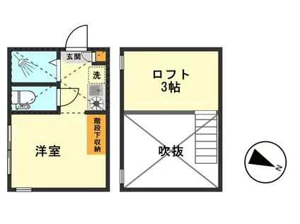 ハーモニーテラス西小岩V(ワンルーム/1階)の間取り写真