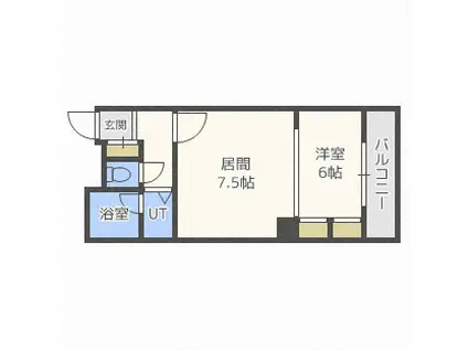 メニーズコート麻生中央(1DK/3階)の間取り写真