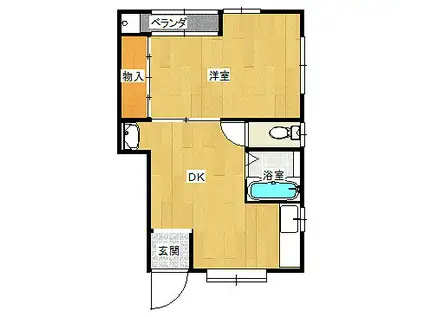 サンライズ物流(1DK/1階)の間取り写真