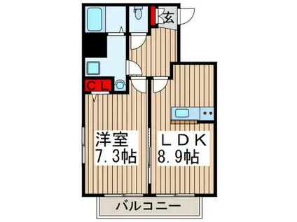 フィオーレ イムス(1LDK/1階)の間取り写真
