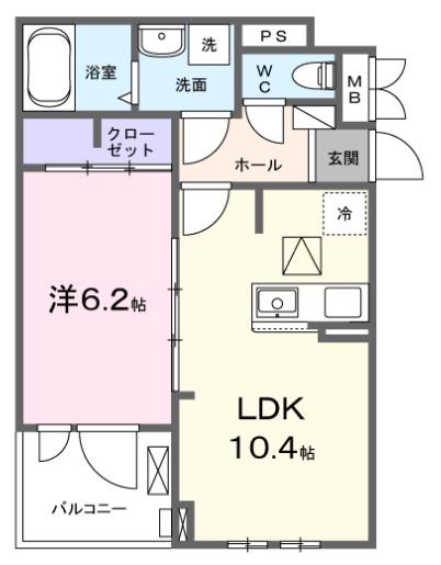 SUNLIT 三木(1LDK/3階)の間取り写真