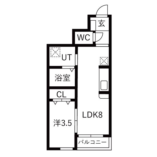 グランクラス3(1LDK/1階)の間取り写真