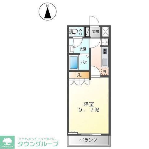 ISベルポート(1K/2階)の間取り写真
