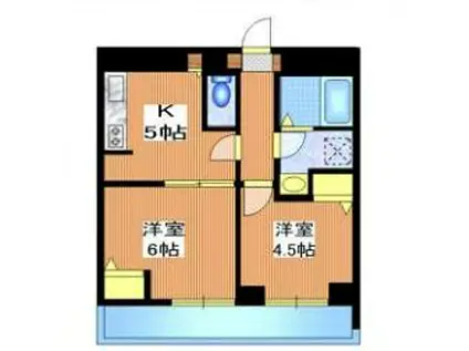 コンフォール中野(2K/2階)の間取り写真