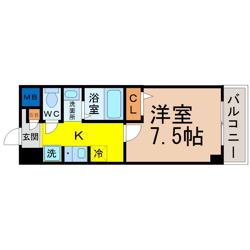 レジデンス滝子館(1K/2階)の間取り写真