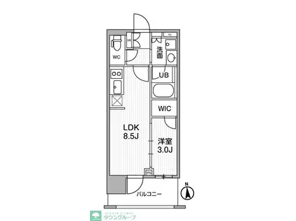 シーズンフラッツ新御徒町イースト(1LDK/3階)の間取り写真