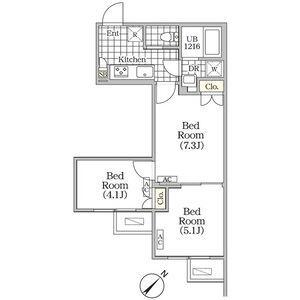 BRICK RESIDENCE 目黒本町(3K/3階)の間取り写真