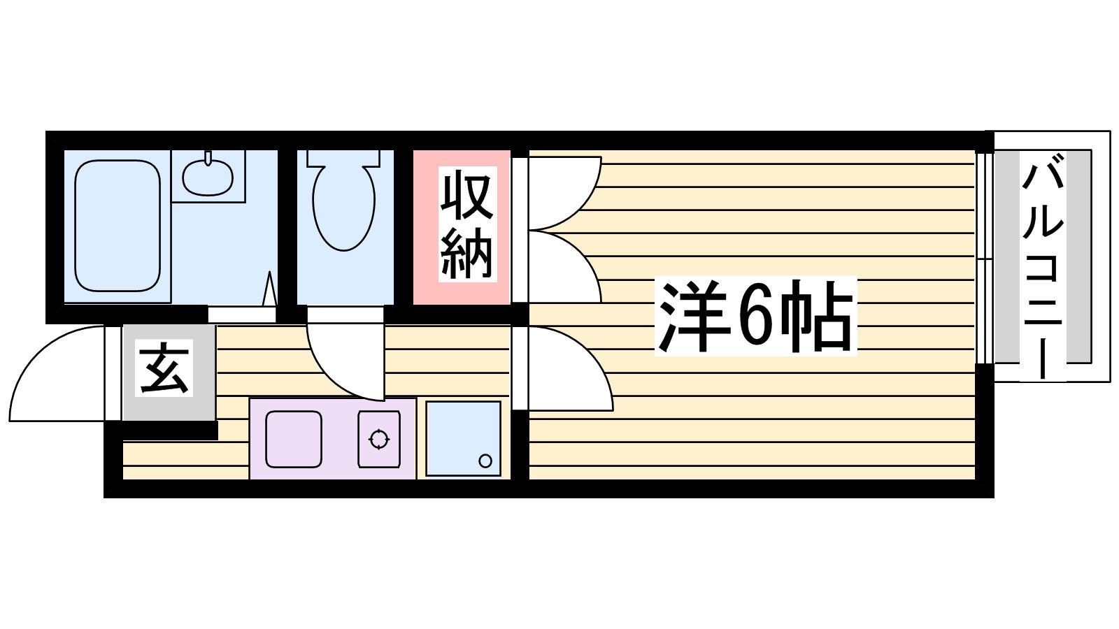 ナイスワン竜野駅前(1K/1階)の間取り写真