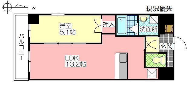 トレステーラ リデアル上人(1LDK/2階)の間取り写真