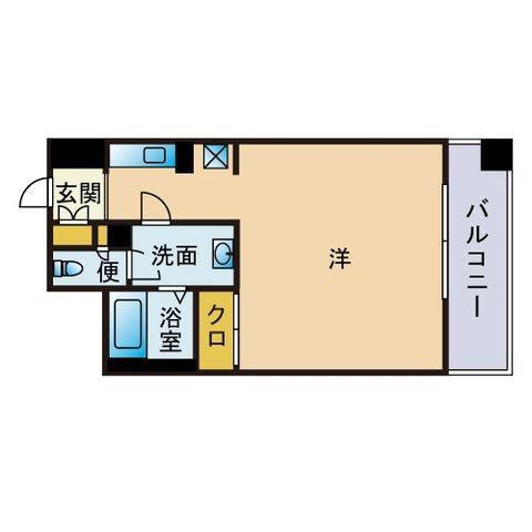 フェルト627(ワンルーム/9階)の間取り写真