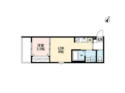 PARADIS金山町(1LDK/3階)の間取り写真