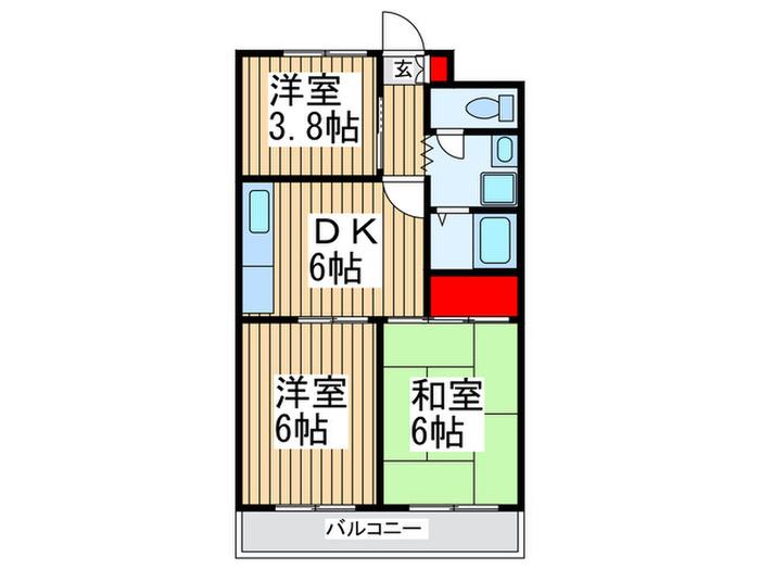 シャルルみずほ(3DK/4階)の間取り写真