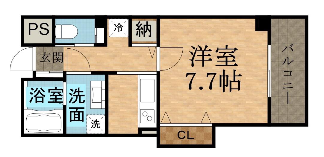 ラウレア逆瀬川(1K/2階)の間取り写真