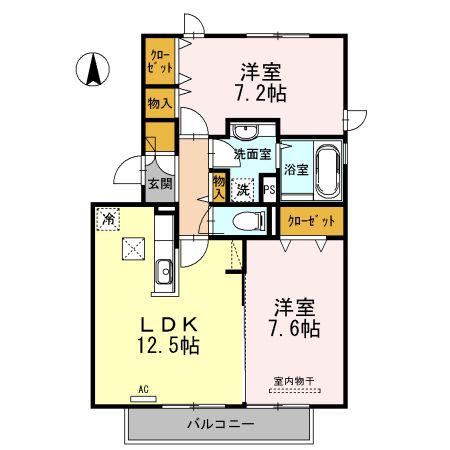 RE・EARTHの杜たね(2LDK/1階)の間取り写真