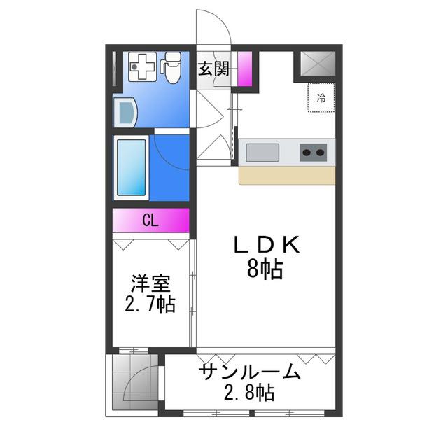 ウエストRITZ巽(1SLDK/2階)の間取り写真