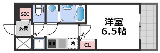LA DOUCEUR北巽(1K/8階)の間取り写真