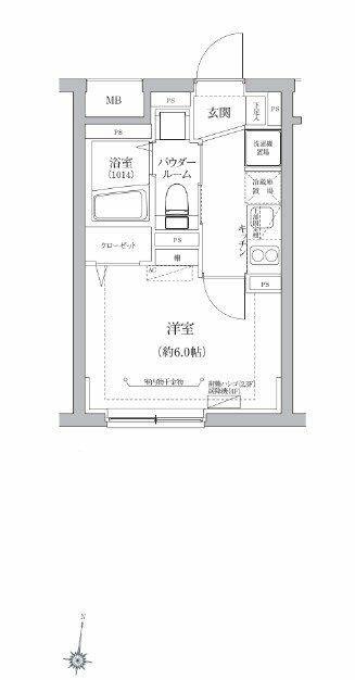 ベルシードステアー品川荏原(1K/1階)の間取り写真