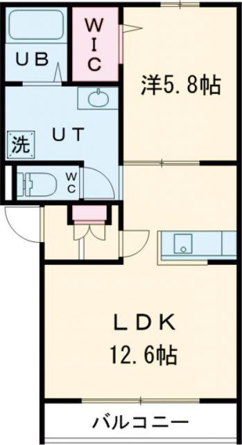 ルミエール富岡(1LDK/2階)の間取り写真