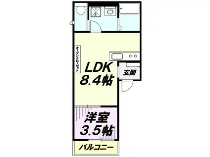FUJISTA所沢XIII(1LDK/1階)の間取り写真