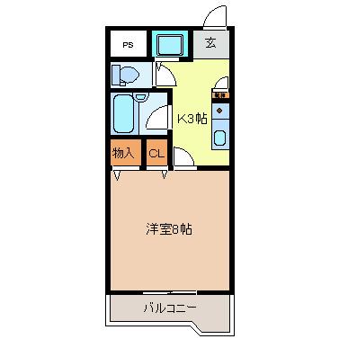 N-ONE BLDG(1K/3階)の間取り写真