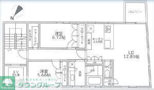 PARK FAMILLE YOGA(2LDK/3階)の間取り写真