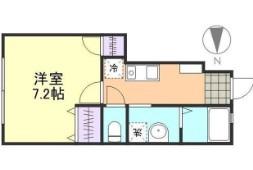 CASA ウエスト(1K/1階)の間取り写真