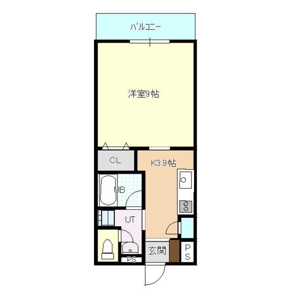 レフィーナ円山(1K/9階)の間取り写真
