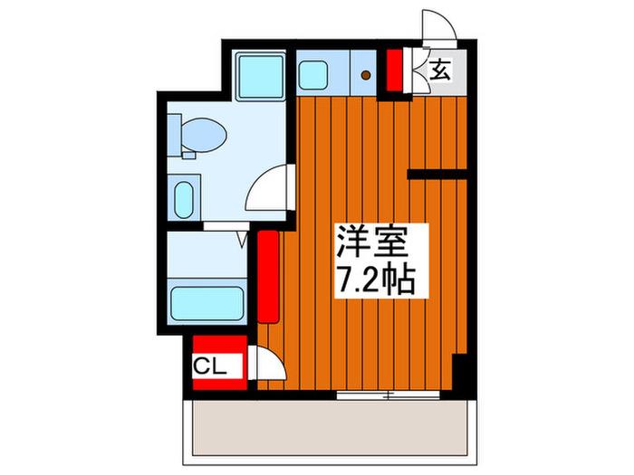 ガーデンヒルズ川口(ワンルーム/2階)の間取り写真