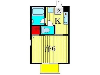 第三六親荘(1K/1階)の間取り写真