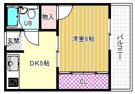 仲内ハイツ(1DK/3階)の間取り写真