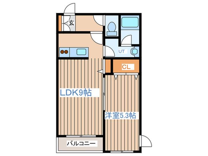 プレイス桑園(1LDK/2階)の間取り写真