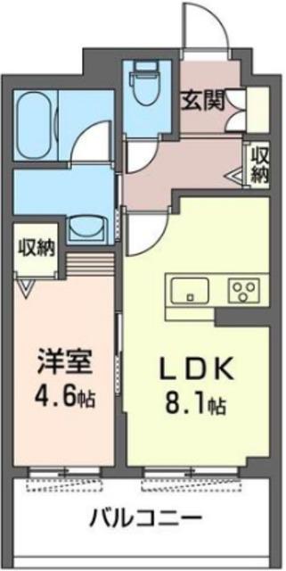 ラ・フェルミエ(1LDK/3階)の間取り写真