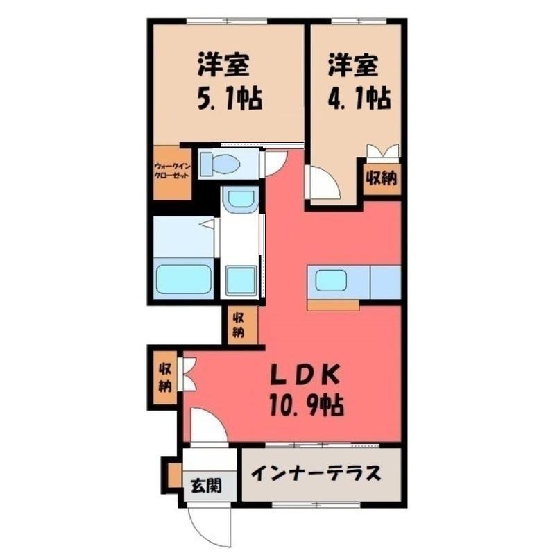 リラッサールシ CR06(2LDK/1階)の間取り写真