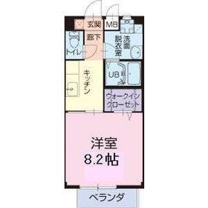 プレザントK(1K/2階)の間取り写真