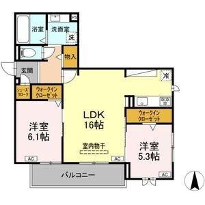 江向PARK(2LDK/2階)の間取り写真