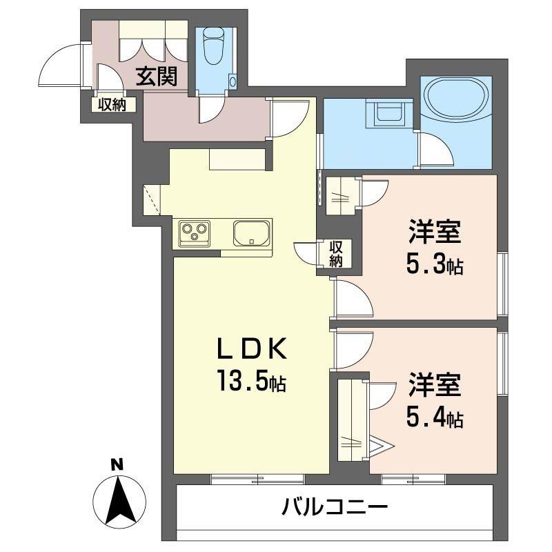 コート ボヌール(2LDK/3階)の間取り写真